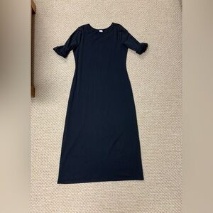 Peruvian Connection Long Black Fitted Pima Cotton Dress